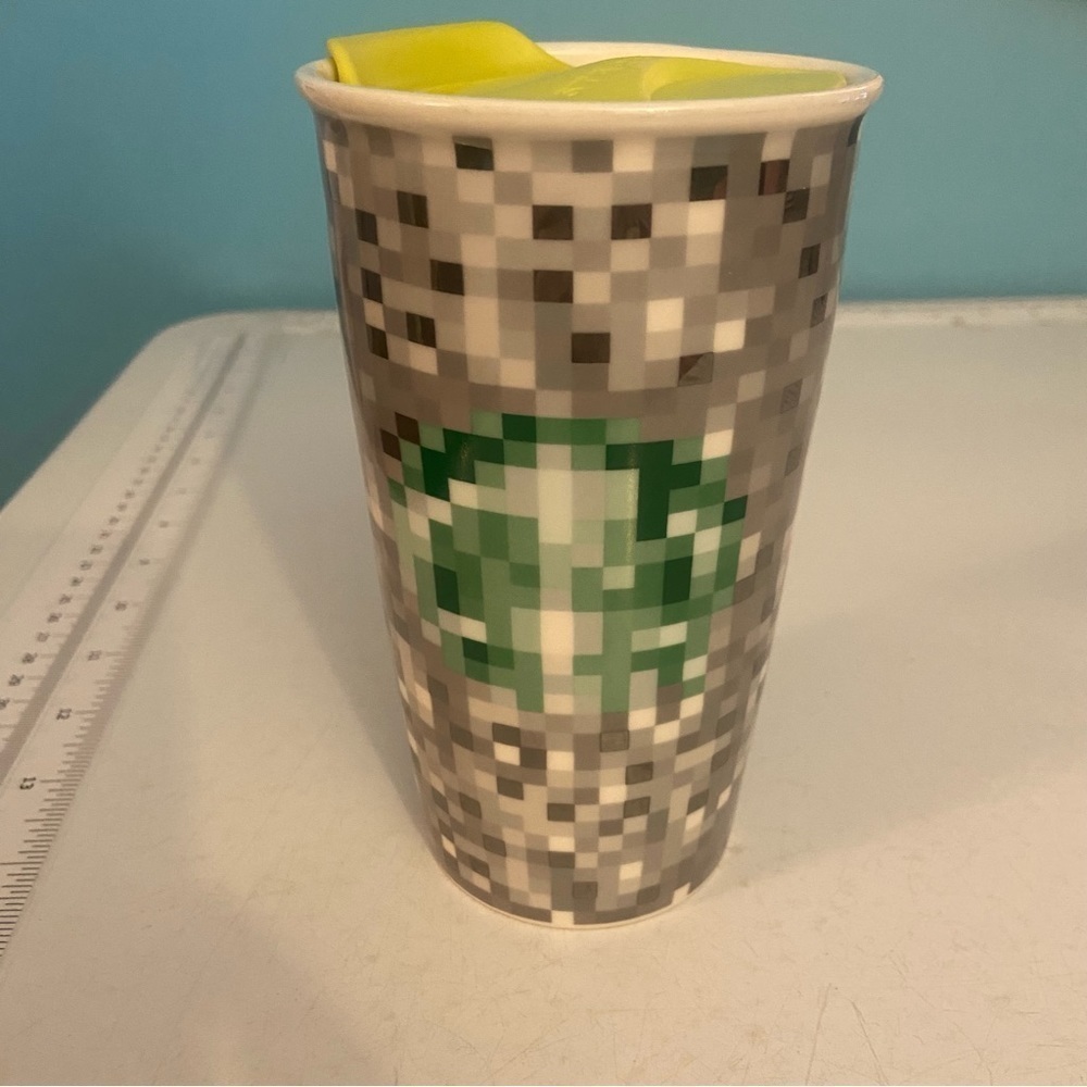 Rodarte + Starbucks pixilated ceramic travel to‎ go  mug